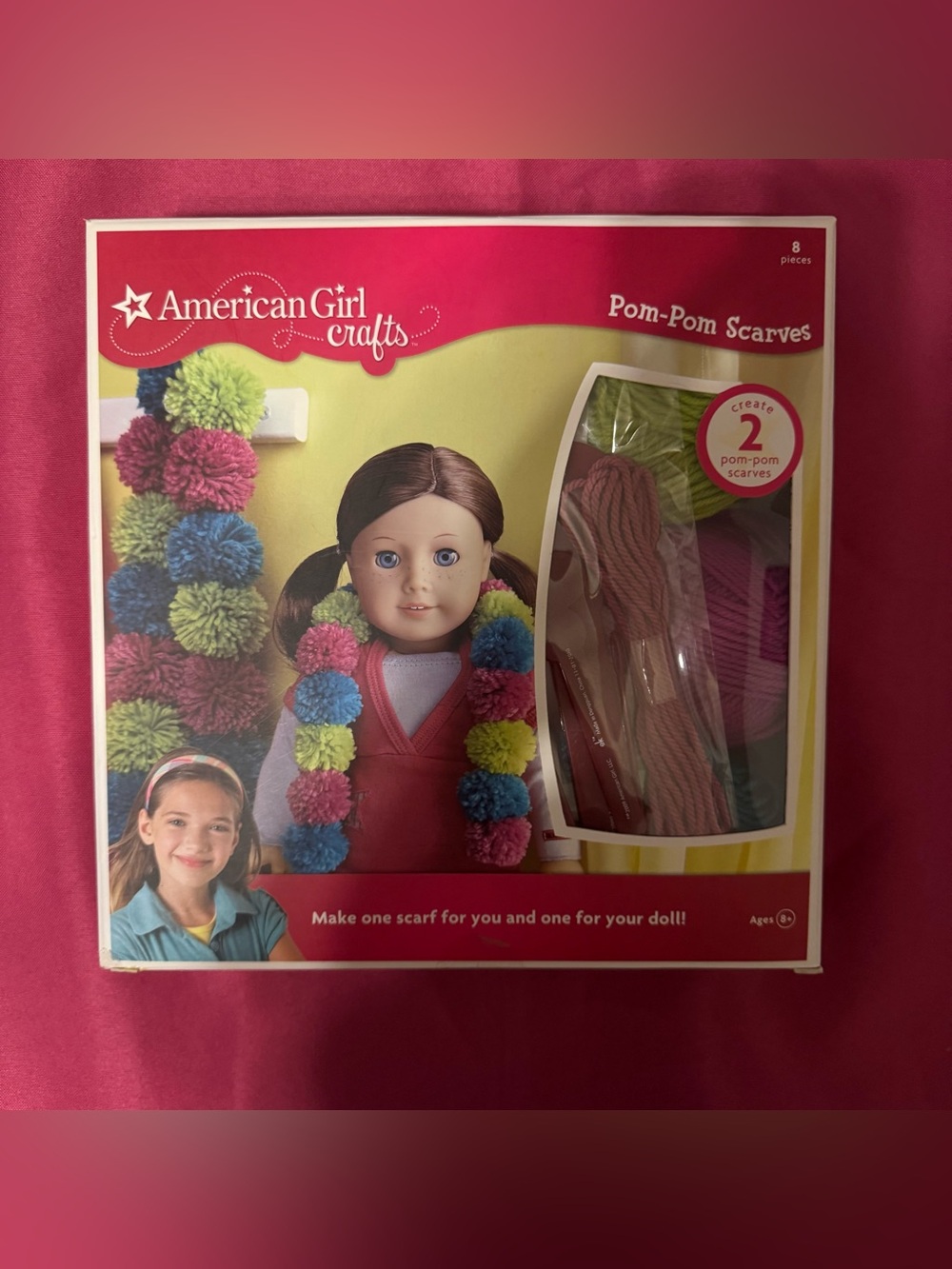 American Girl Crafts Pom-Pom Scarves Kit / American Girl Doll and Me Kit *NIB*